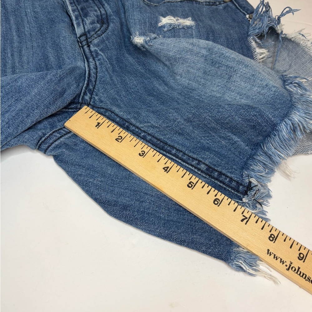 One Teaspoon FRANKIES Frayed Hem/Button Fly Blue Jean Denim Shorts/29 - Picture 8 of 16